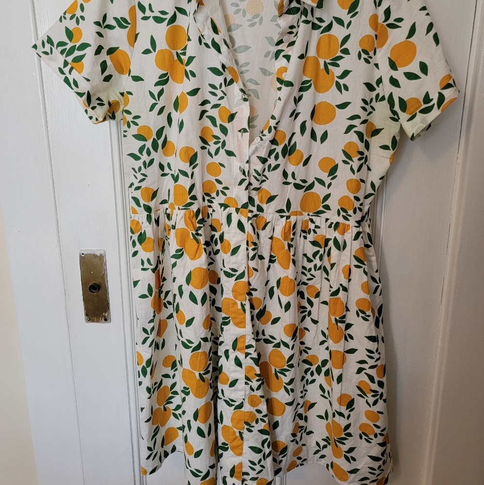 🍊 Orange Pattern Summer Dress